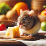 チーズを口にするネズミ
