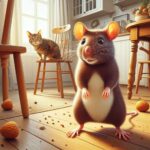 驚いているネズミ